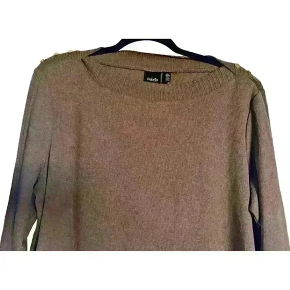 Rafaella Sz XL Asymmetrical Sweater Office Party Lightweight Gold Buttons - Picture 4 of 16